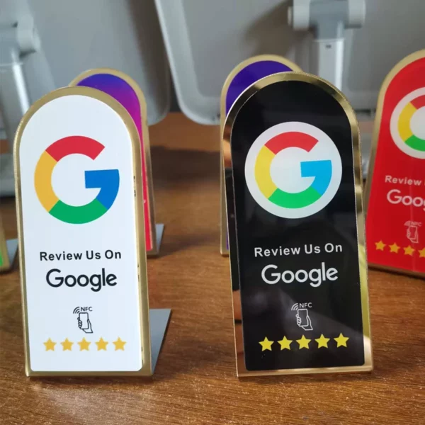 Présentoir dorée NFC – Google Review, WhatsApp, Facebook – Image 6