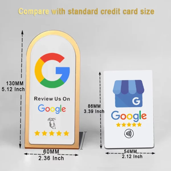 Présentoir dorée NFC – Google Review, WhatsApp, Facebook – Image 4
